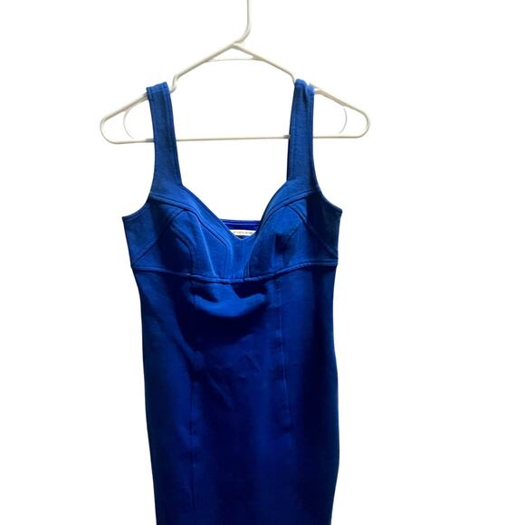 Diane von Furstenburg DVF Heron Cobalt Blue Body-con Sleeveless Dress USA Sz 6 - Picture 3 of 11